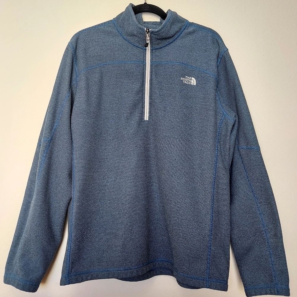 The North Face Men's Textured Cap Rock Quarter Zip Blue Green Size XL
